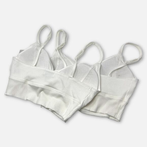 Jenni Intimates NWT Womens 2 Pack Padded Bralettes Adjustable Size L Angel White - Picture 2 of 7